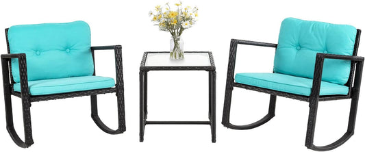 Outdoor Rattan Rockers with Glass Table-1