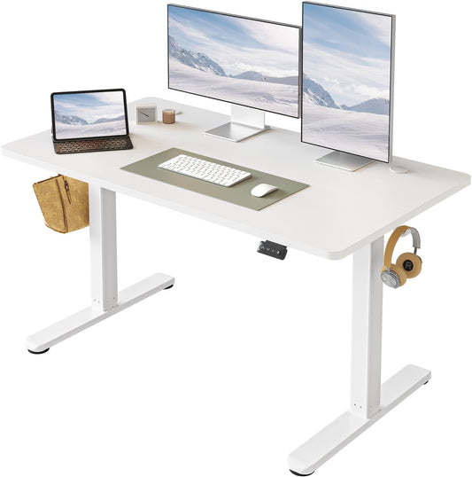 48" White Electric Standing Desk Adjustable Height-1