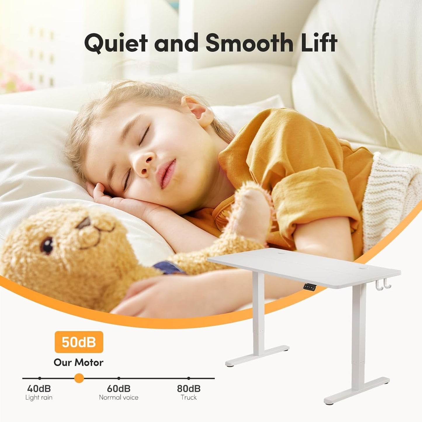 48" White Electric Standing Desk Adjustable Height-4