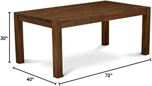 Wooden Rectangular Dining Table, Antique Walnut Finish-1