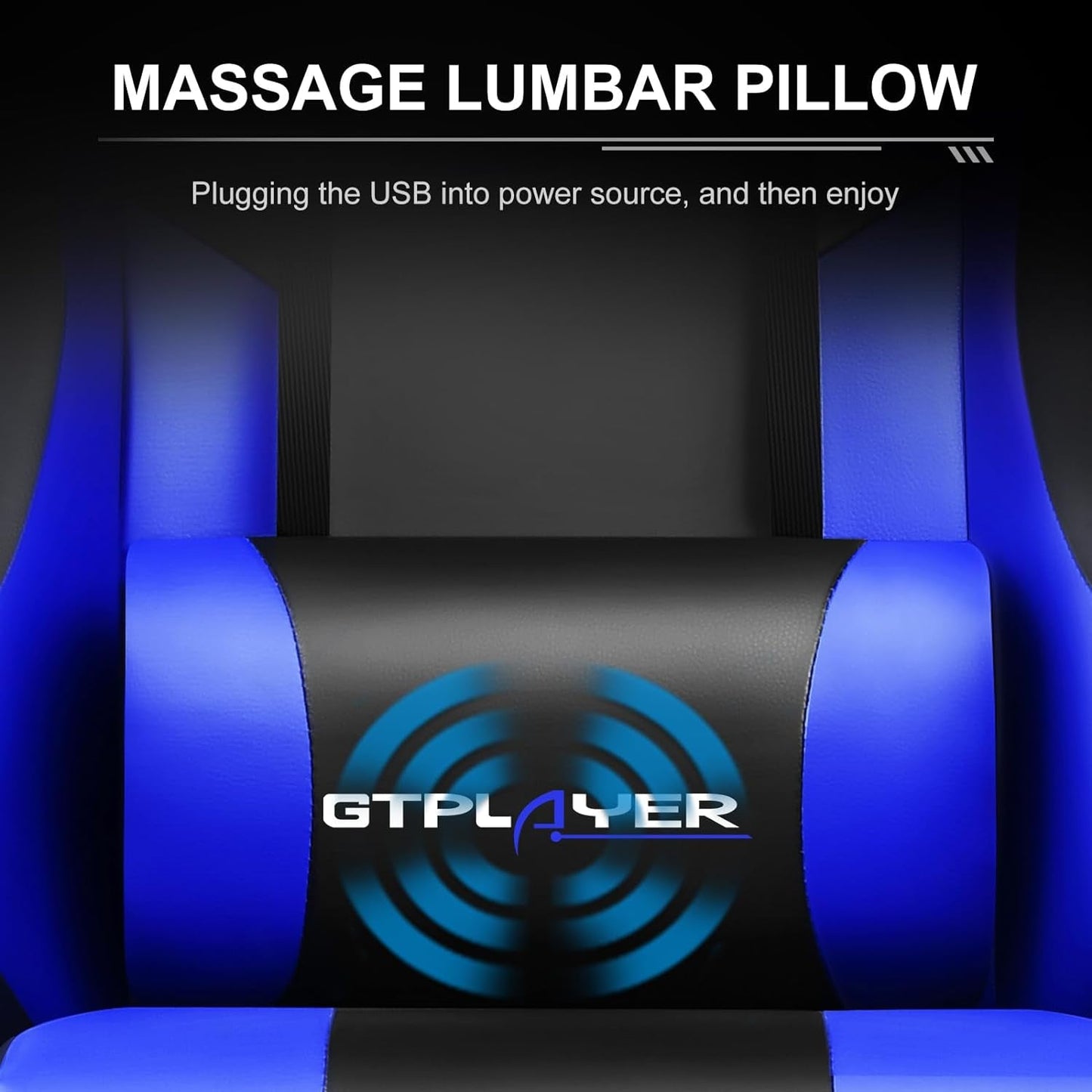 Gaming Chair, Computer Chair with Footrest and Lumbar Support, Height Adjustable Game Chair with 360°-Swivel Seat and Headrest and for Office or Gaming ((Blue)-4