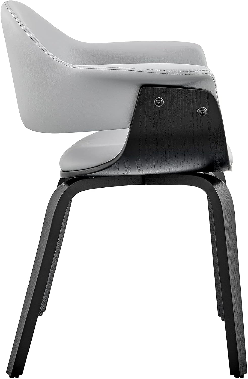 Adalyn Faux Leather and Wood Dining Room Accent Chair, Gray/Black 19D X 25W X 30H In-4