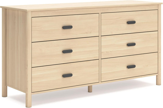 Light Brown Dresser with 6 Drawers-1