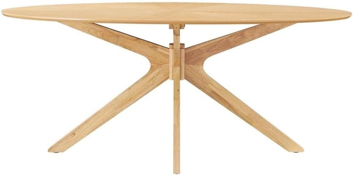 EEI-3849-OAK Crossroads 71" Oval Wood Dining Table, Oak-4