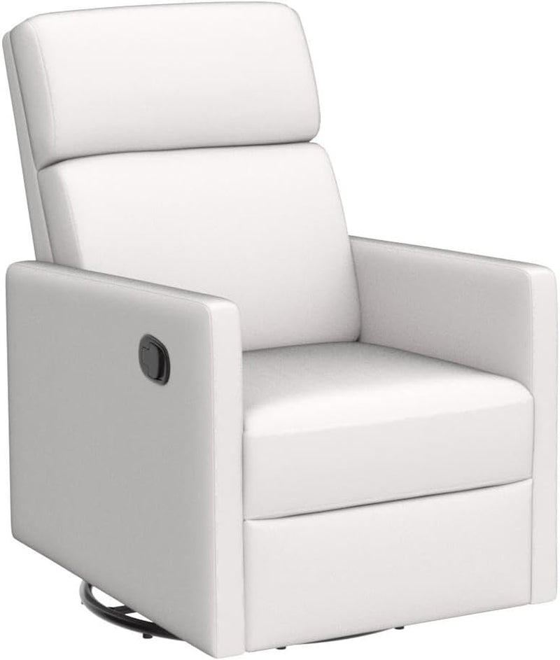 Modern Upholstered Recliner Chair with Thick Seat Cushion and Backrest Swiel Accent Armchair for Living Room, Bedroom, Home Office Beige-4