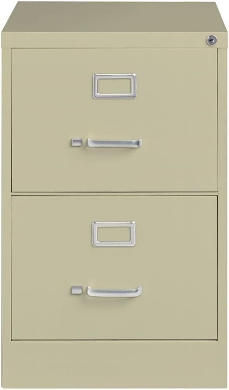 Beige 2 Drawer Locking Metal File Cabinet-4