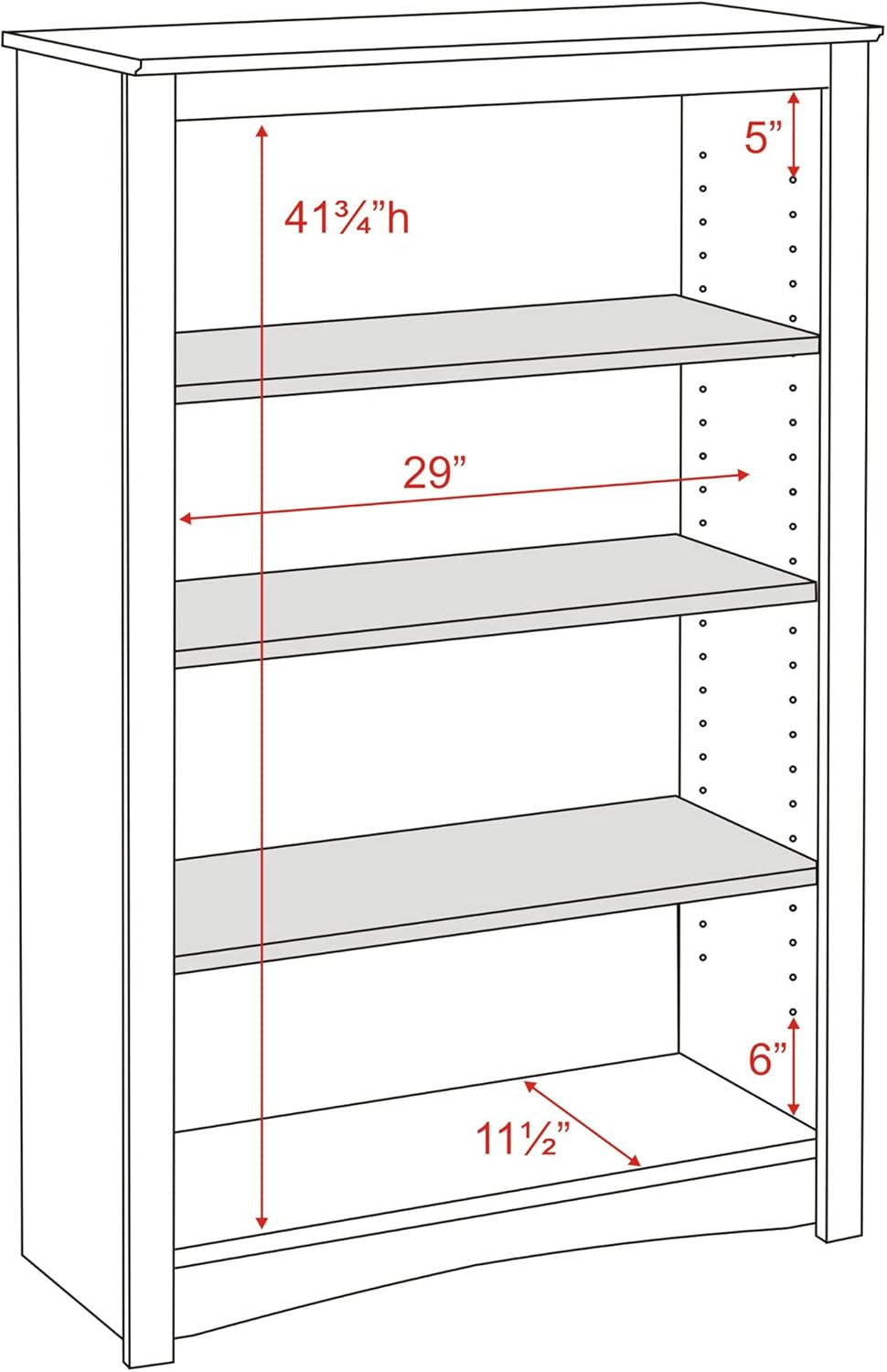 Sonoma 4-Tier Bookcase 48"H with 3 Adjustable Shelves, White Storage Cabinet, Modern Display Cabinet, Bookshelf with Storage Shelves for Home Office, Living Room, Bedroom Organizer-2