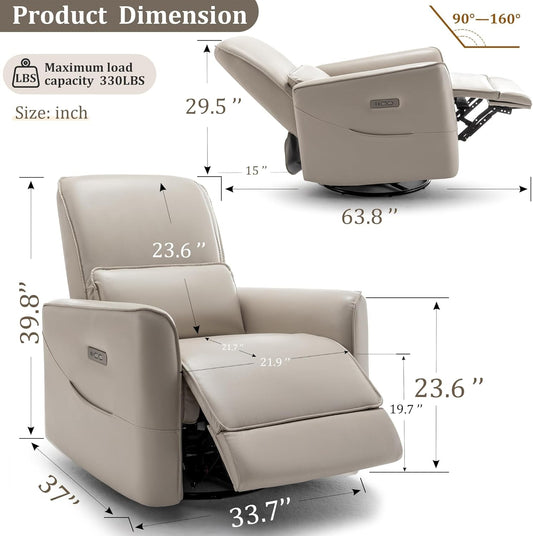 Power Rocking Recliner Chair with USB & Type-C-1