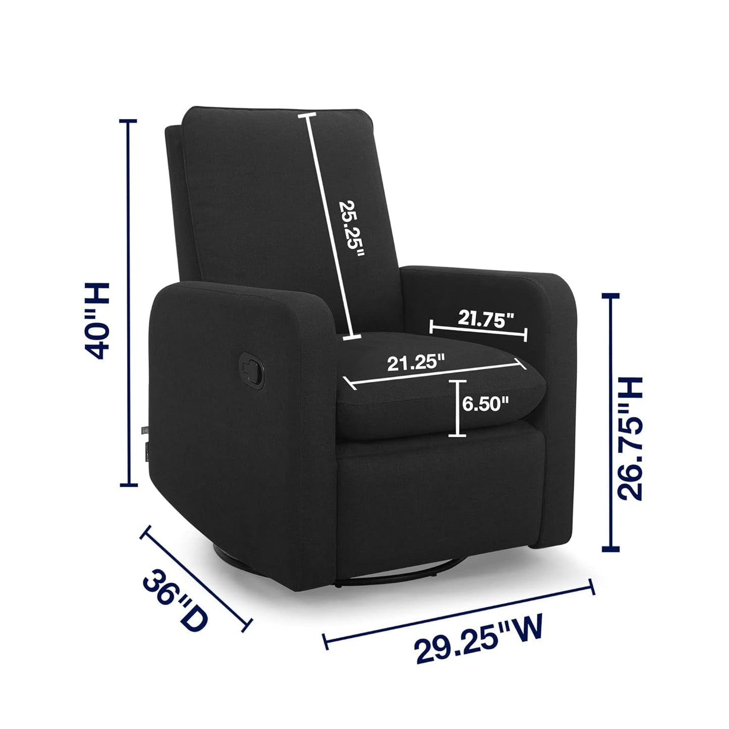 GAP Babygap Cloud Recliner with Livesmart Evolve - Sustainable Performance Fabric, Jet Black-2