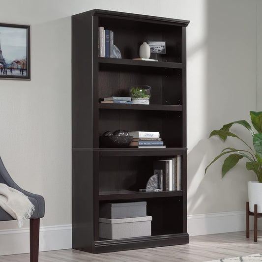 Miscellaneous Storage 5 Bookcase/Book Shelf, L: 35.28" X W: 13.23" X H: 69.76", Estate Black-1