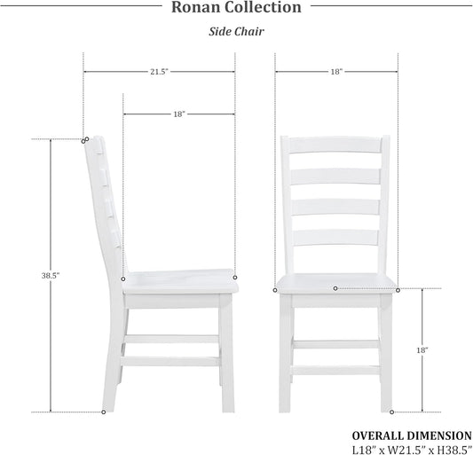 Dining Chairs Set of 2, Dining Chairs with Solid Wood Legs and Footrest, High Ladder Back Farmhouse Dining Chairs, Wooden Dining Room Chairs, White-1