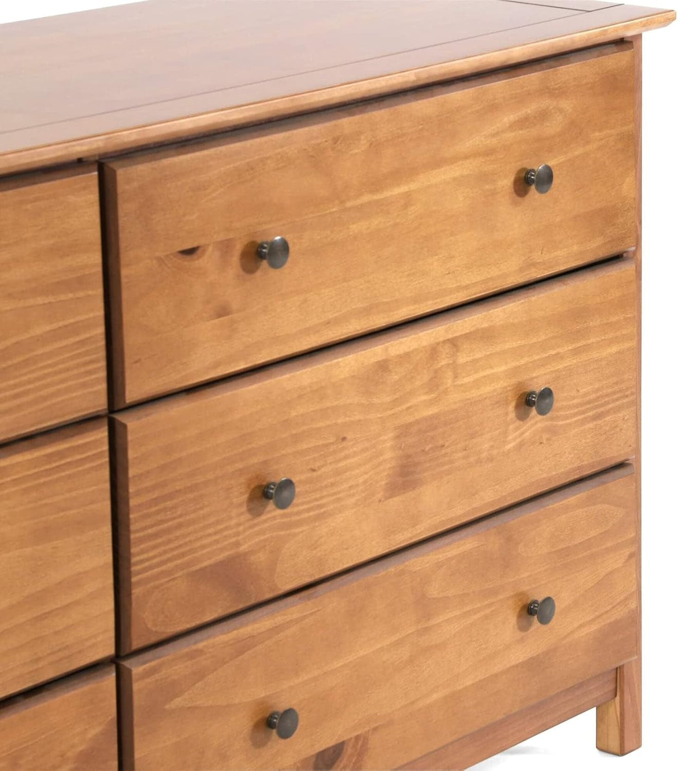 Shaker 6-Drawer Dresser, Solid Wood with a Walnut Finish-4