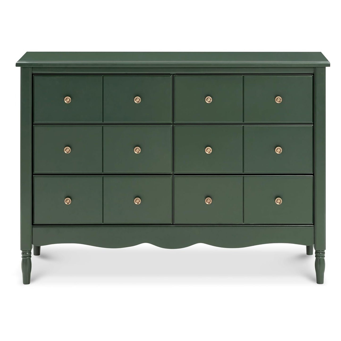 Liberty 6-Drawer Assembled Dresser in Forest Green | 2 Sets of Knobs-0