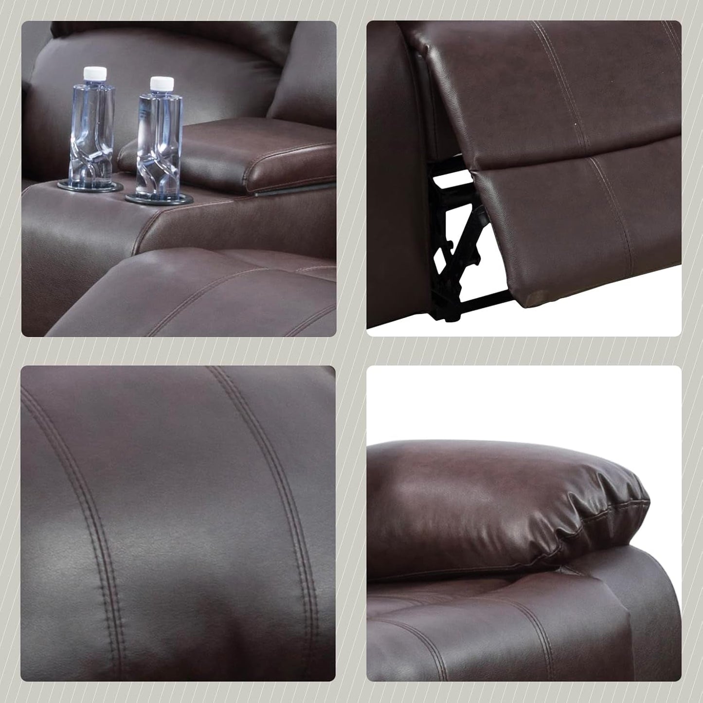 Alpine Living Room Recliner Set Include Love Seat, Sofa, 2-Piece-4