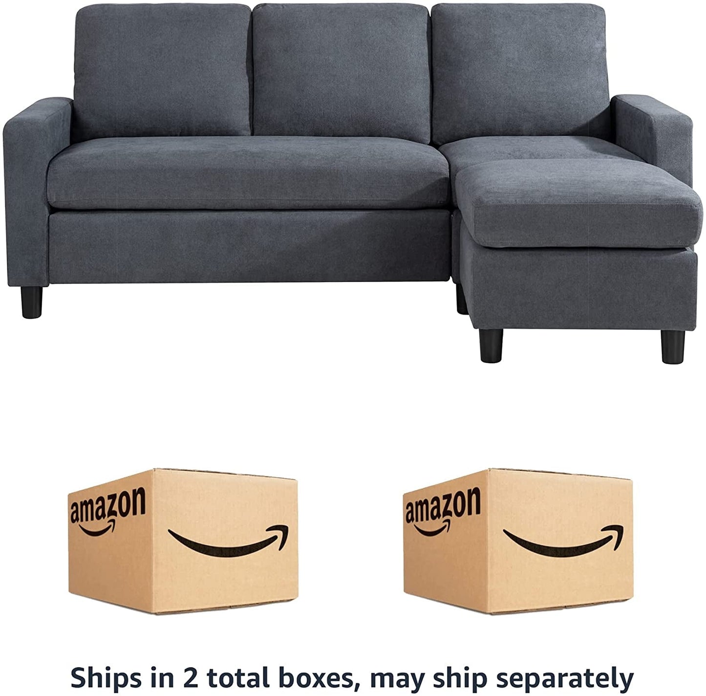 Linen L-Shaped Sectional Sofa-1