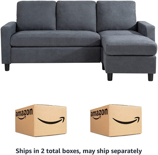 Linen L-Shaped Sectional Sofa-1