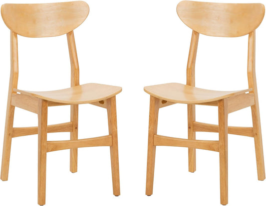 Home Lucca Retro Natural Dining Chair, Set of 2, Wood-1