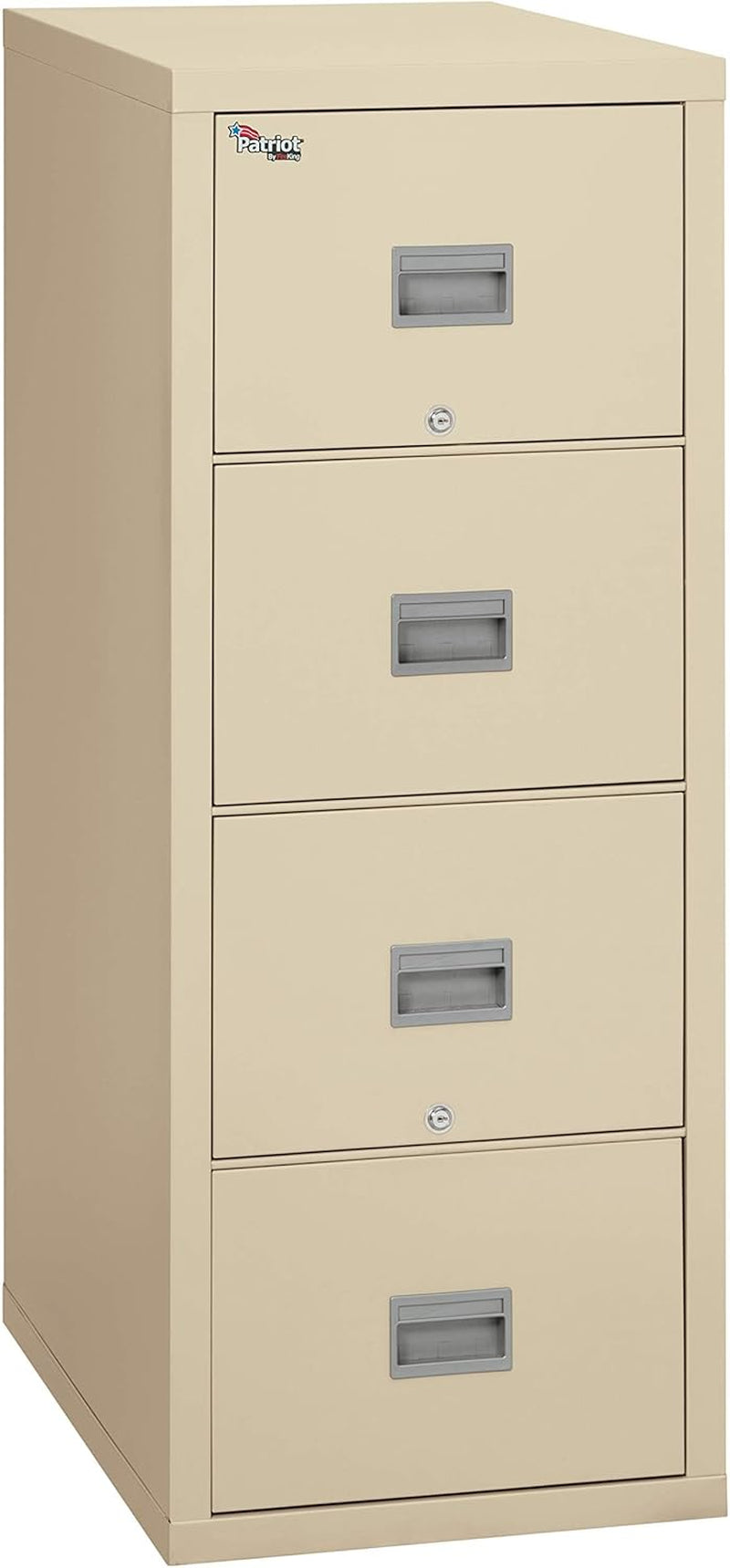 Patriot Vertical 4 Drawer Legal & Letter Fire Safe File Cabinet, Key Lock, 1 Hour Fire Rated UL Rated & Water Resistant, USA Made, Parchment-0