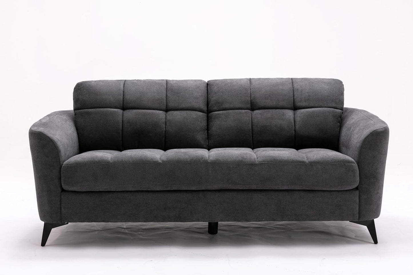 Callie Gray Woven Fabric Sofa Loveseat Chair Living Room Set-3