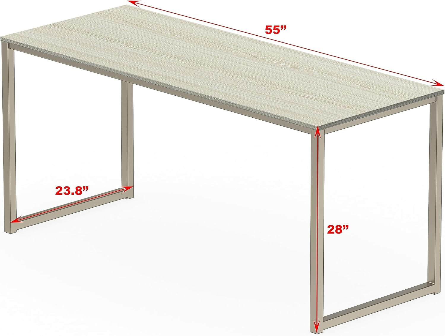 Home Office 55-Inch Computer Desk, 24" Deep, Maple-2