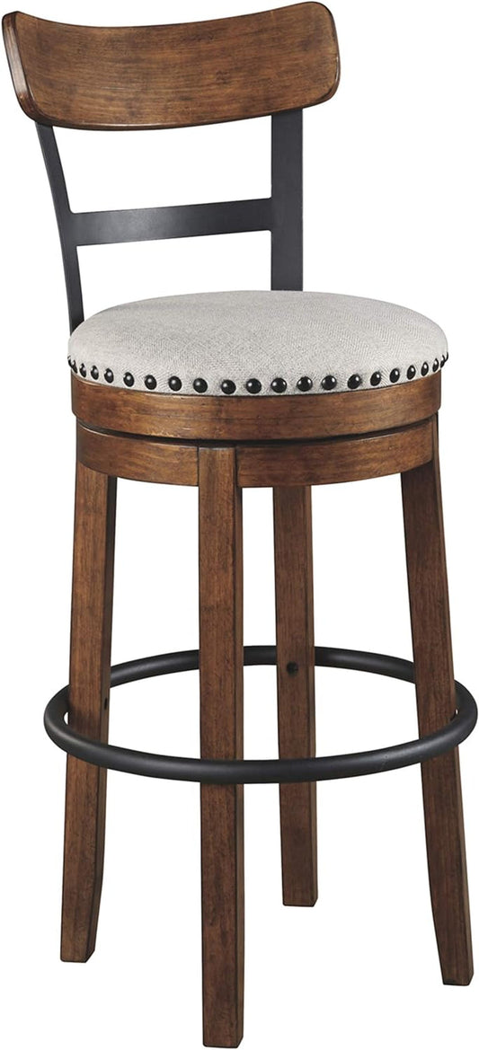 Valebeck 30" Farmhouse Pub Height Barstool, Brown-0