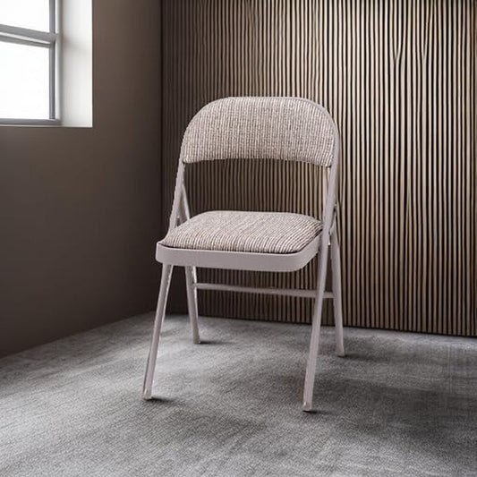 4 Pack Padded Folding Chairs, Fabric Foldable Card Table Chair, Chicory Lace-1