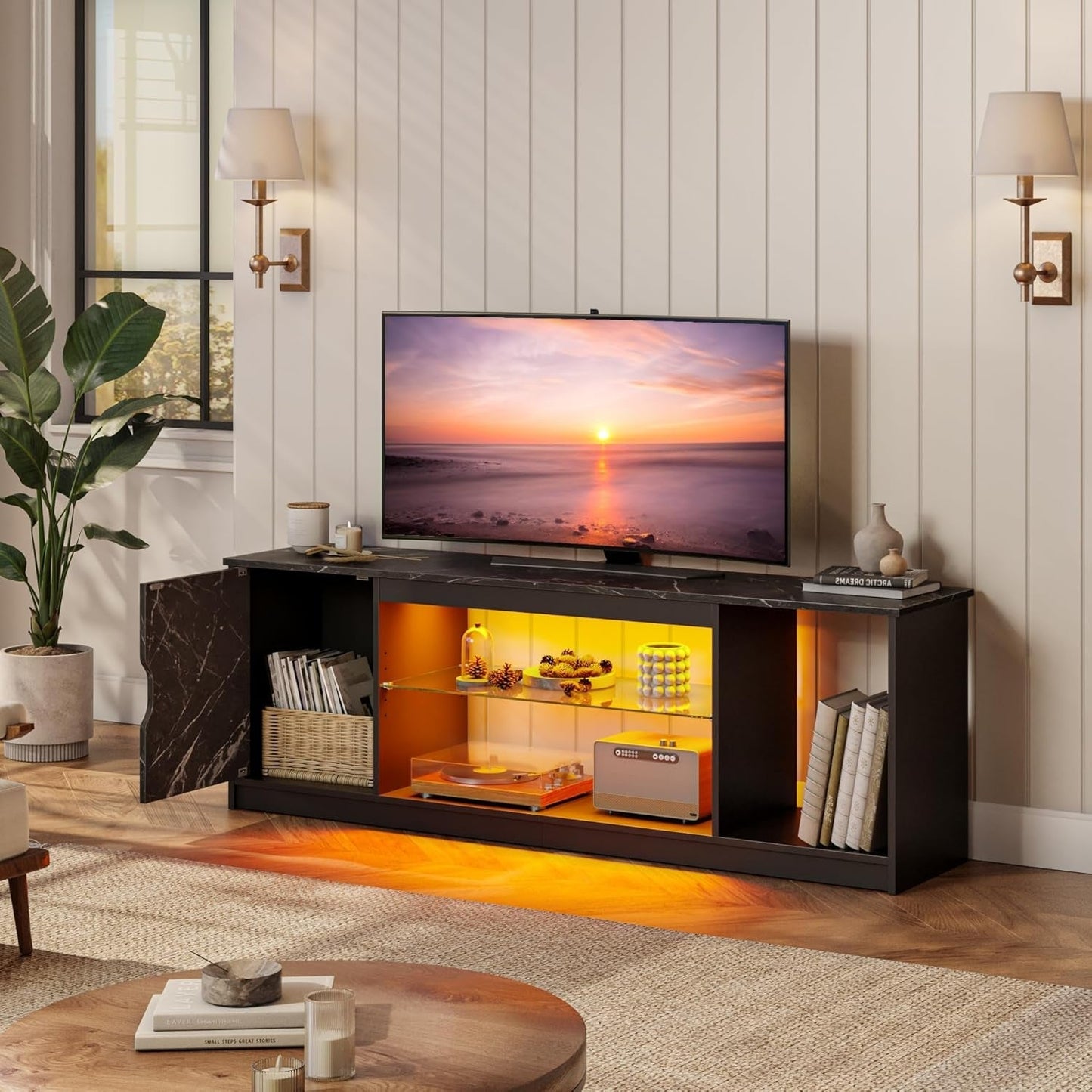 LED Gaming TV Stand for PS5/Xbox, 65 Inch-0