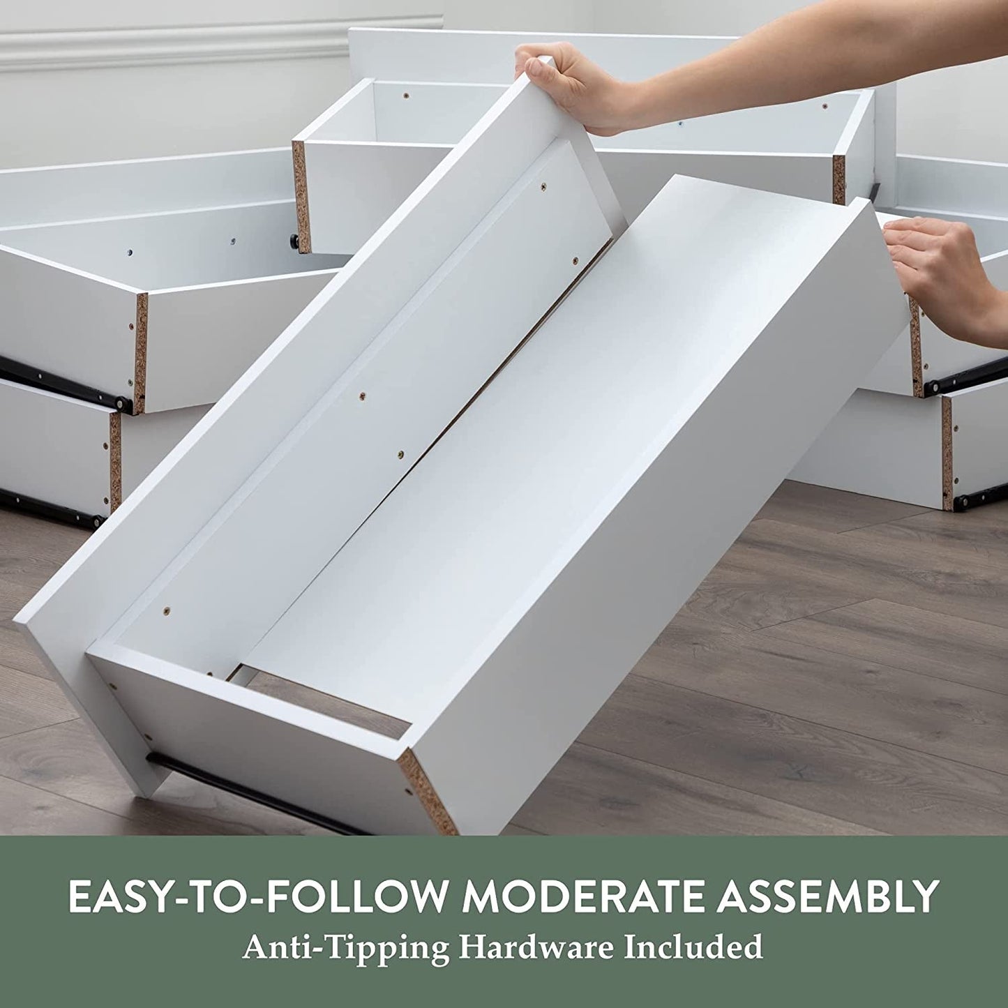 Black Modern 4-Drawer Dresser Storage Chest-3