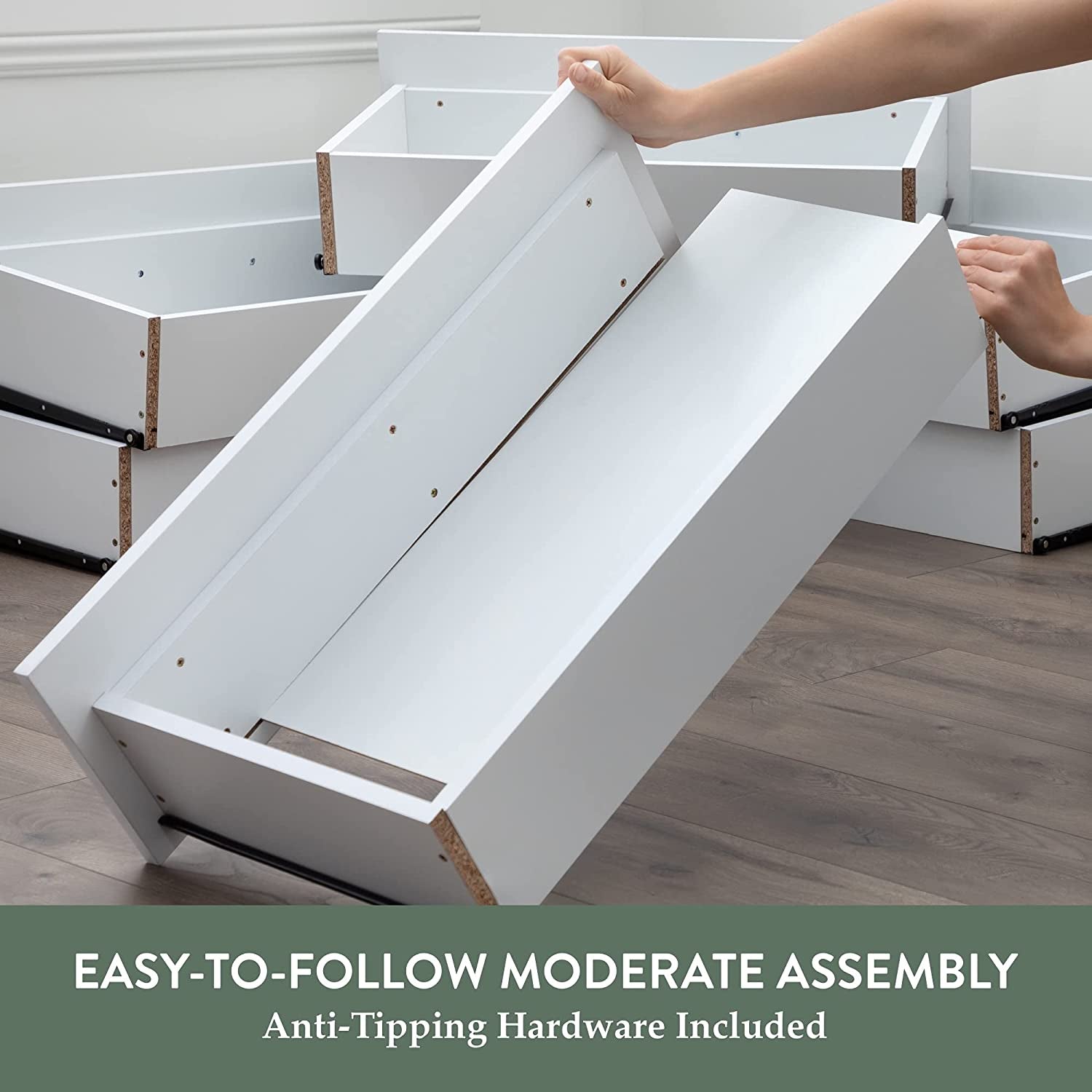 Black Modern 4-Drawer Dresser Storage Chest-3