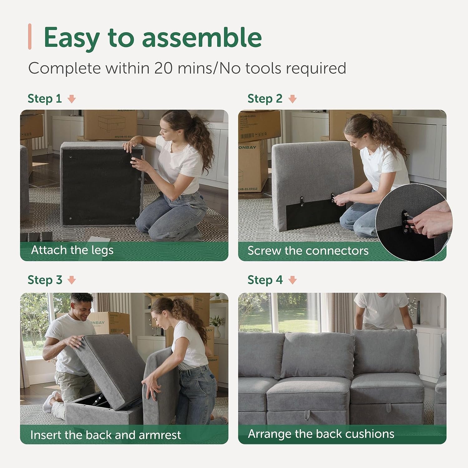 Oversized Modular U-Shaped Sectional Sofa with Storage-4