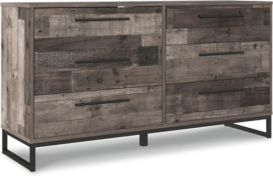 Neilsville 6 Drawer Dresser, Dark Brown-0