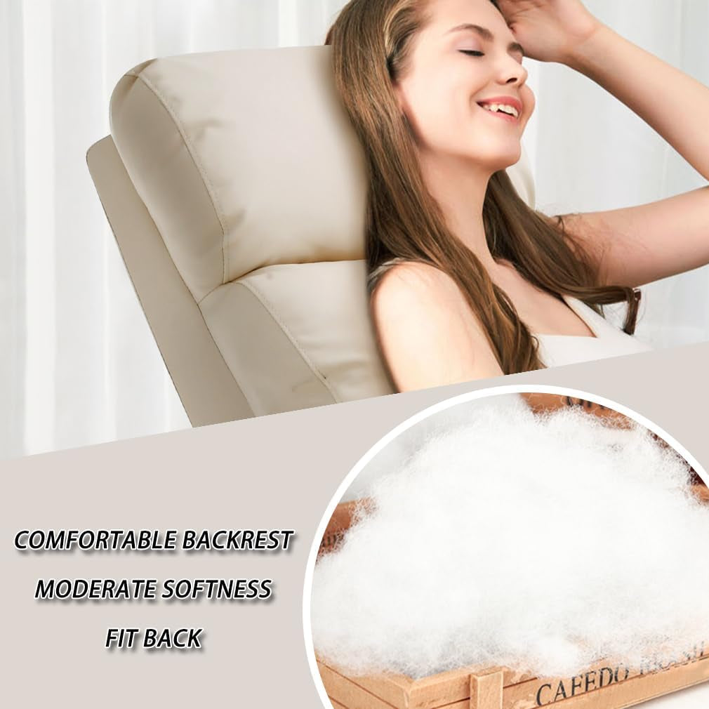 Recliner Chair for Living Room Home Theater Seating Single Reclining Sofa Lounge with Padded Seat Backrest (Beige)-2