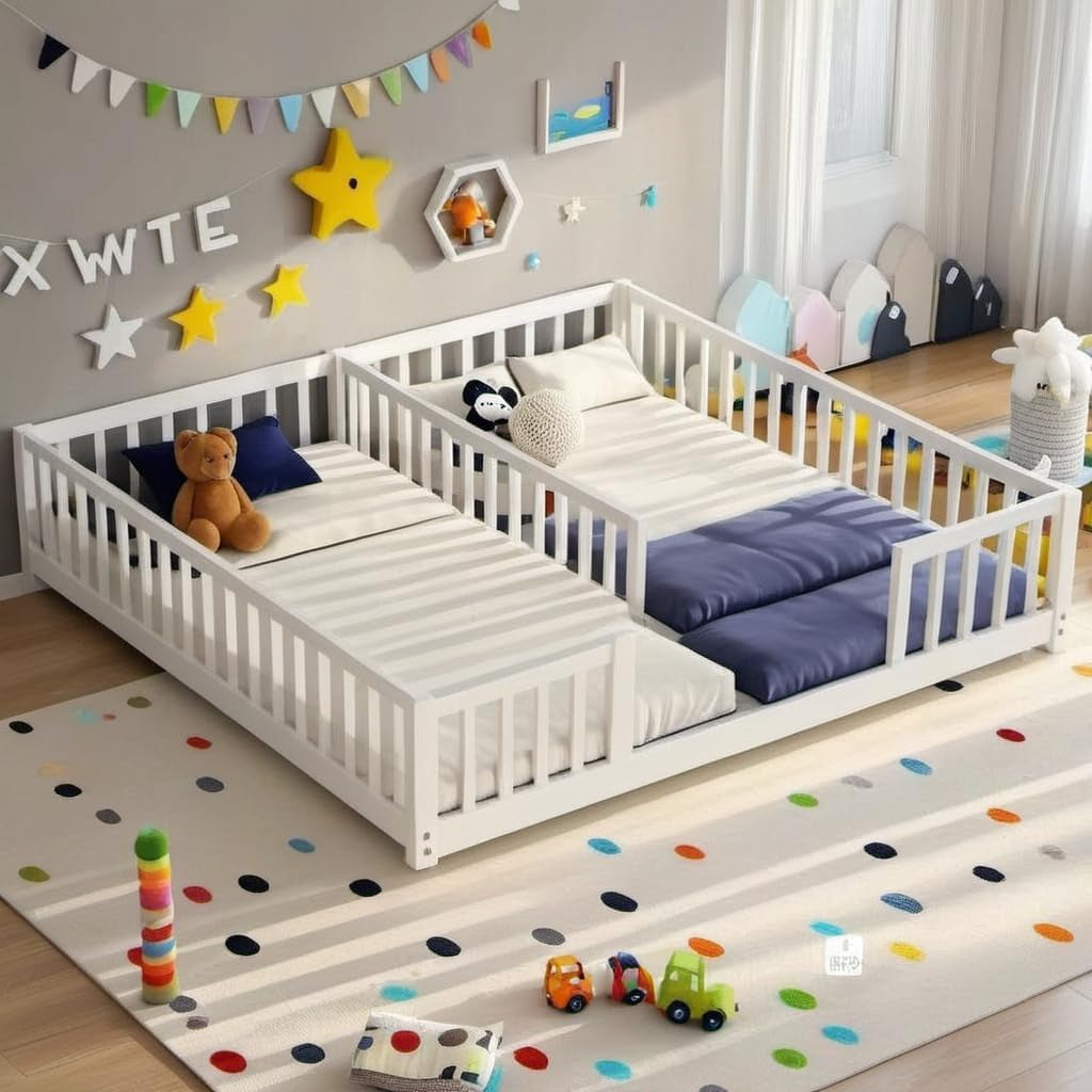 Queen Size Murphy Bed with Storage Shelf White-19