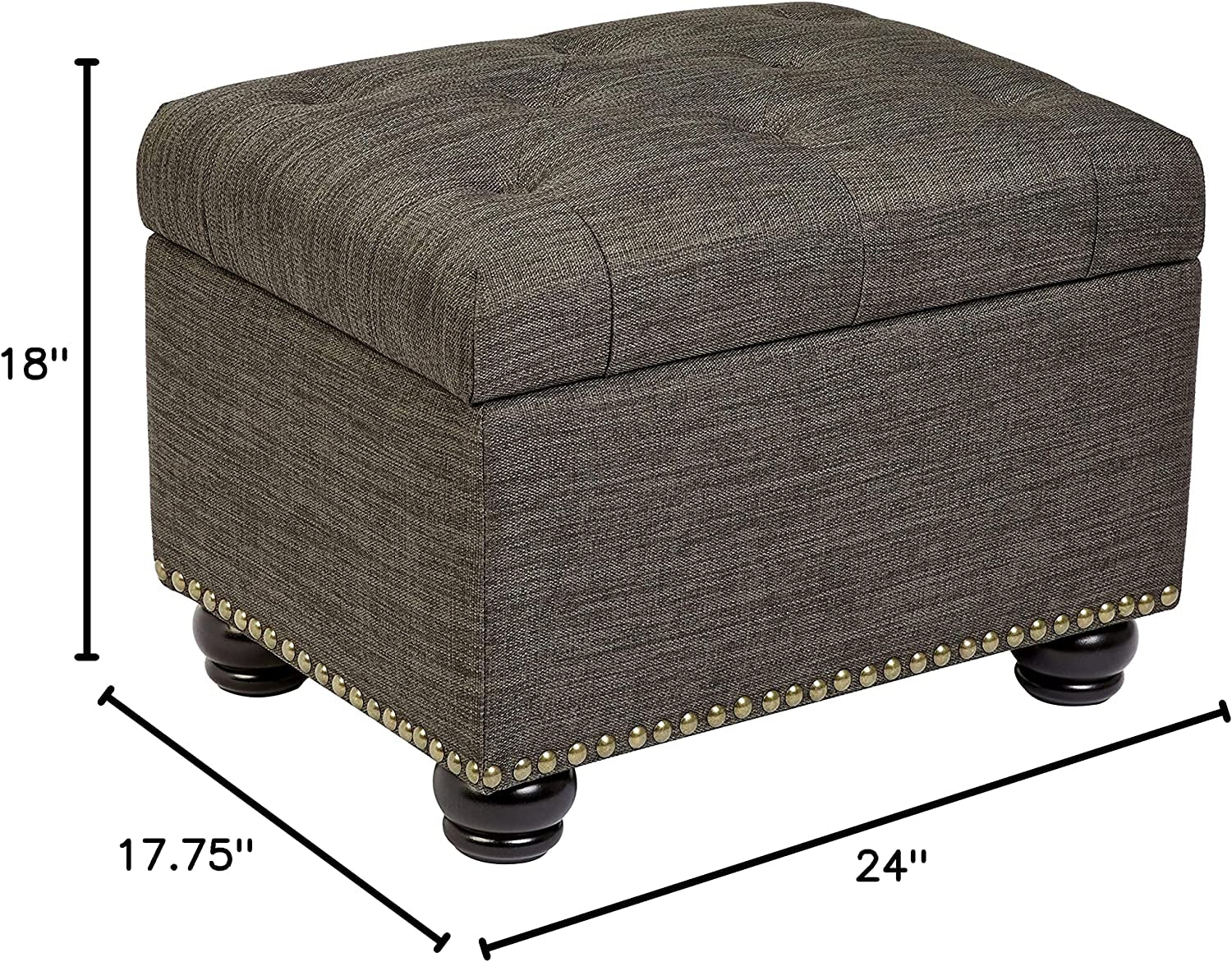 Modern Gray Ottoman with Storage Space-2