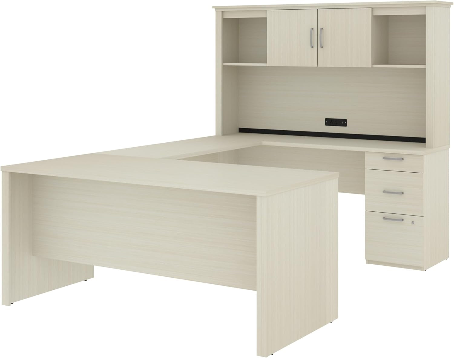 White Chocolate U/L Shaped Executive Office Desk-4