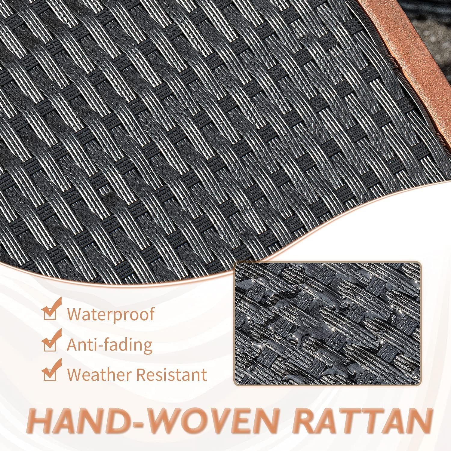 7 Piece Rattan Dining Set Wood Table-2