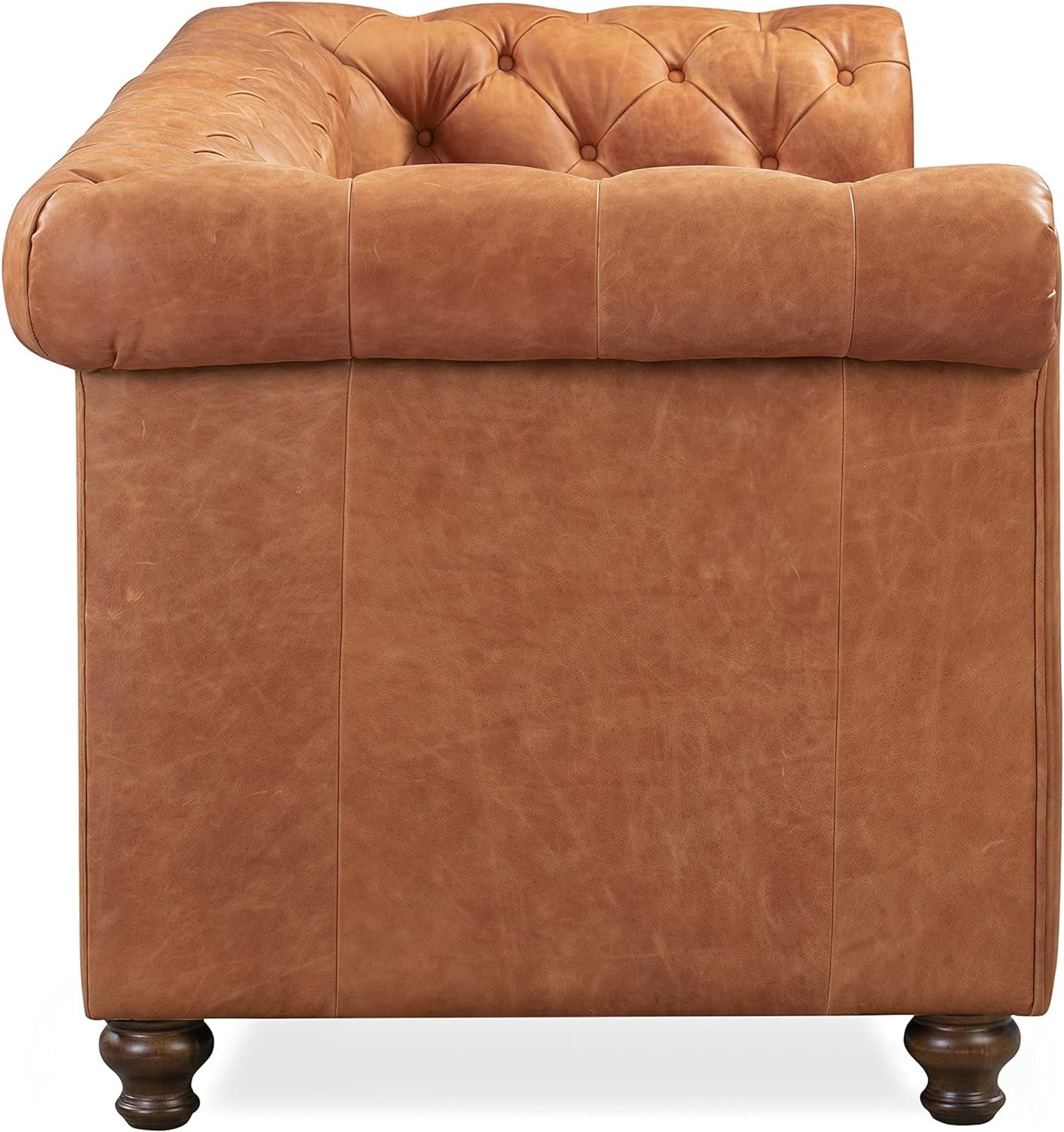 Lyon 87.4" Sofa in Full-Grain Pure-Aniline Italian Tanned Leather in Cognac Tan-4