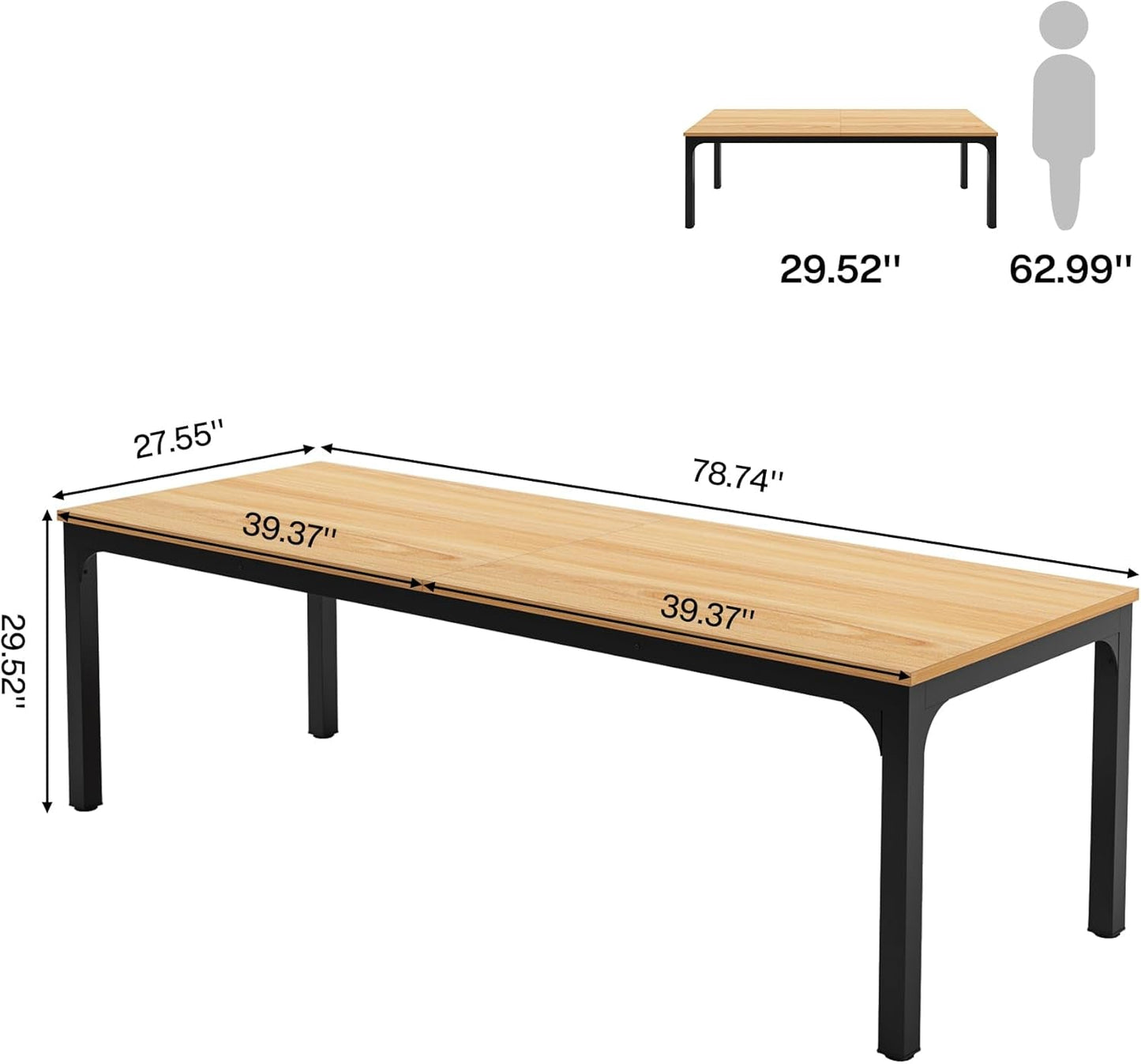 78" Extra Long Two Person Computer Desk-2