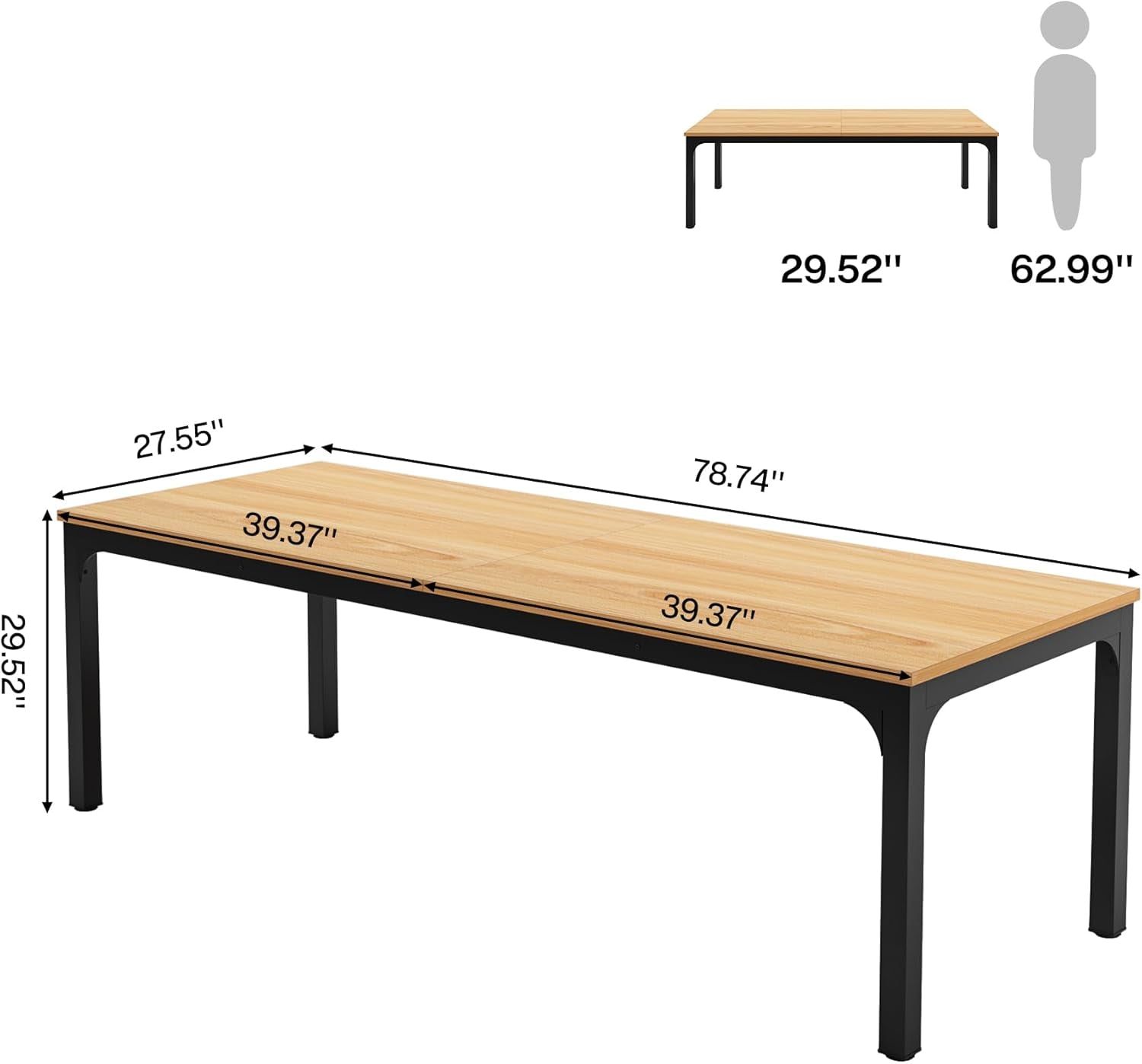 78" Extra Long Two Person Computer Desk-2
