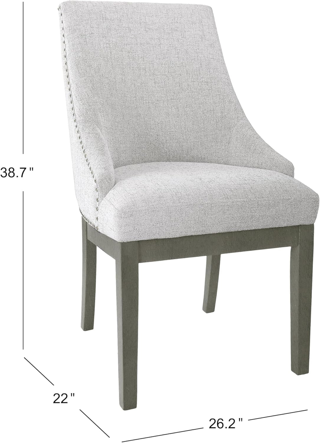 Home Decor | Upholstered Anywhere Dining Chair | Accent Chairs for Living Room & Bedroom | Decorative Home Furniture - Neutral Textured Solid (Single Pack)-2