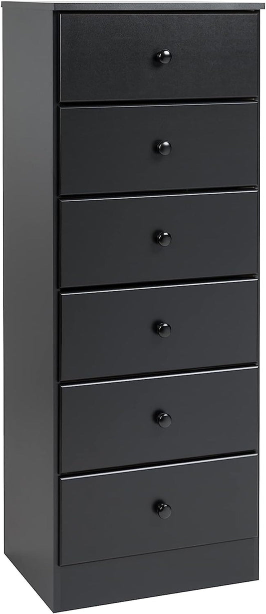 Black Astrid 6 Drawer Tall Chest for Bedroom-1