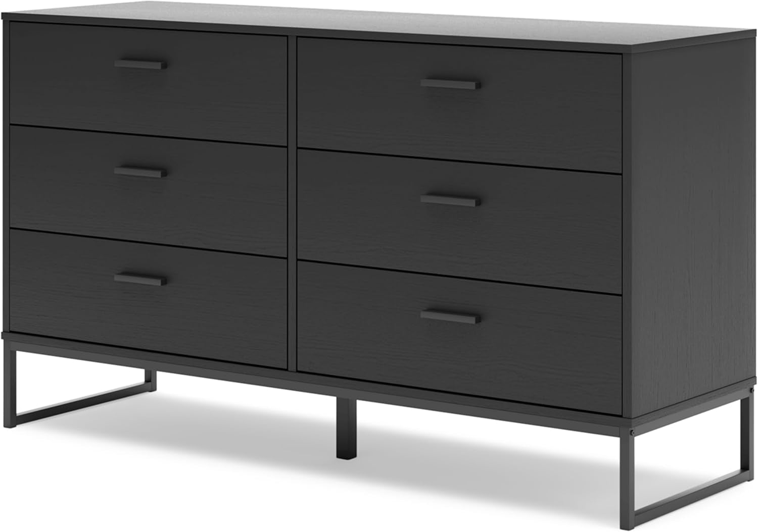 Socalle Modern 6-Drawer Dresser with Safety Stop, Black-2