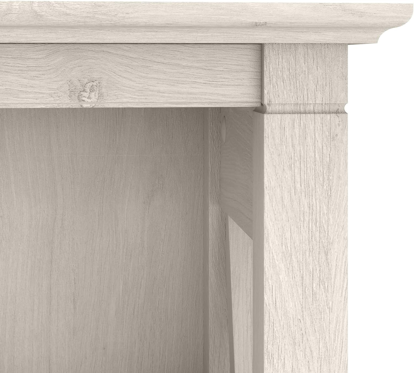 Bush Furniture Tall 5 Shelf Bookcase for Living Room or Home Office, Large Bookshelf, Modern Farmhouse Style, Key West Collection, Linen White Oak-3
