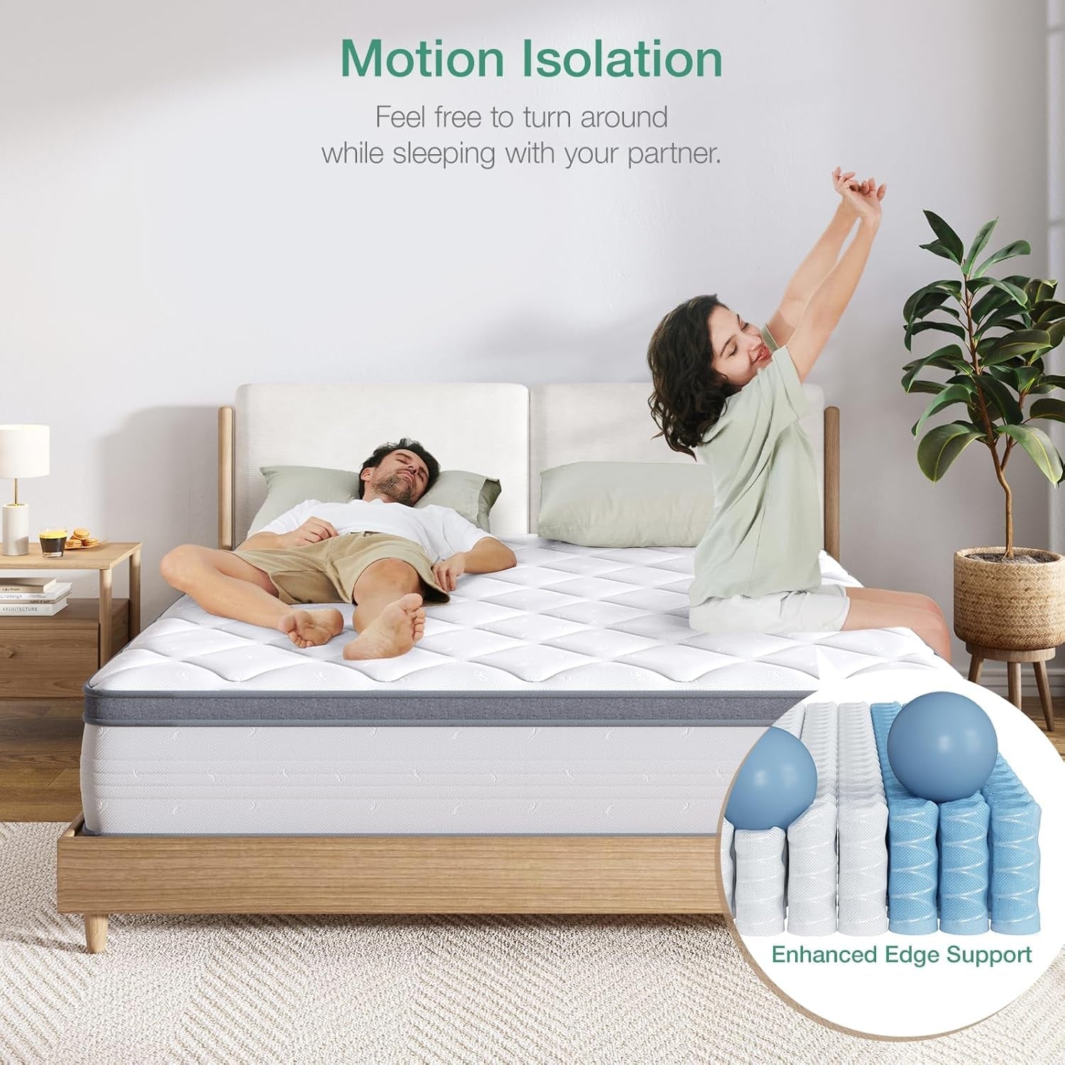 Queen Hybrid Mattress, 12 Inch, Pillow Top, Medium-Soft-3