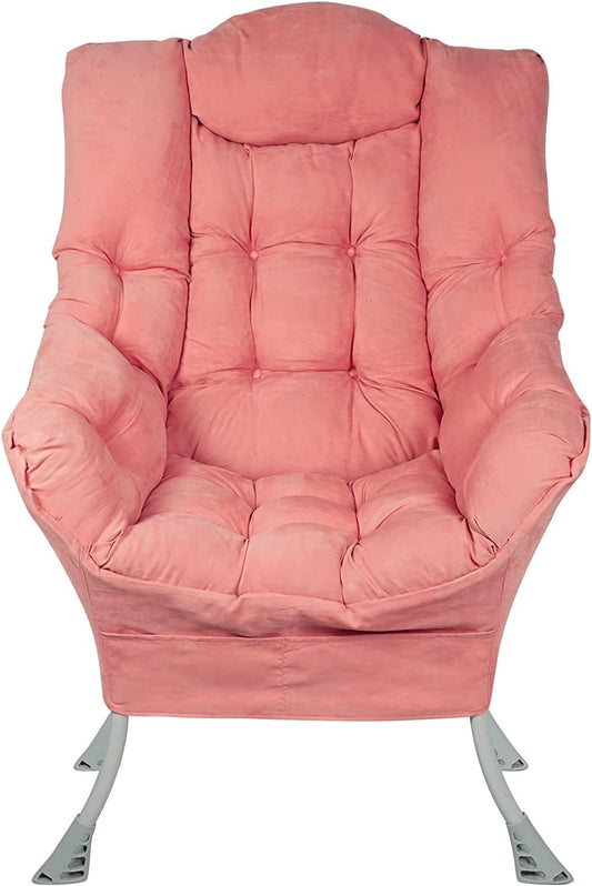 Pink High Back Armchair for Modern Living Room-1