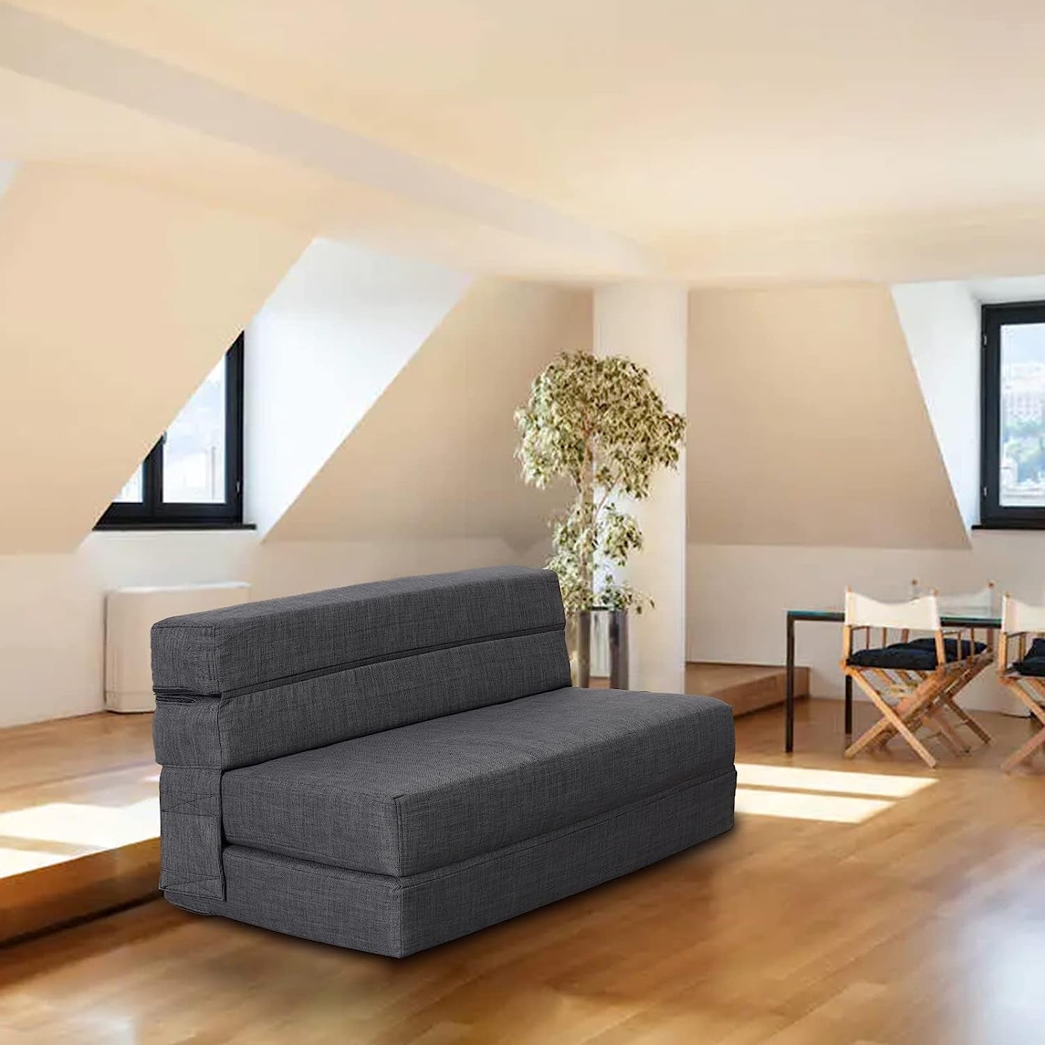 Memory Foam Sofa Bed with Washable Cover-4