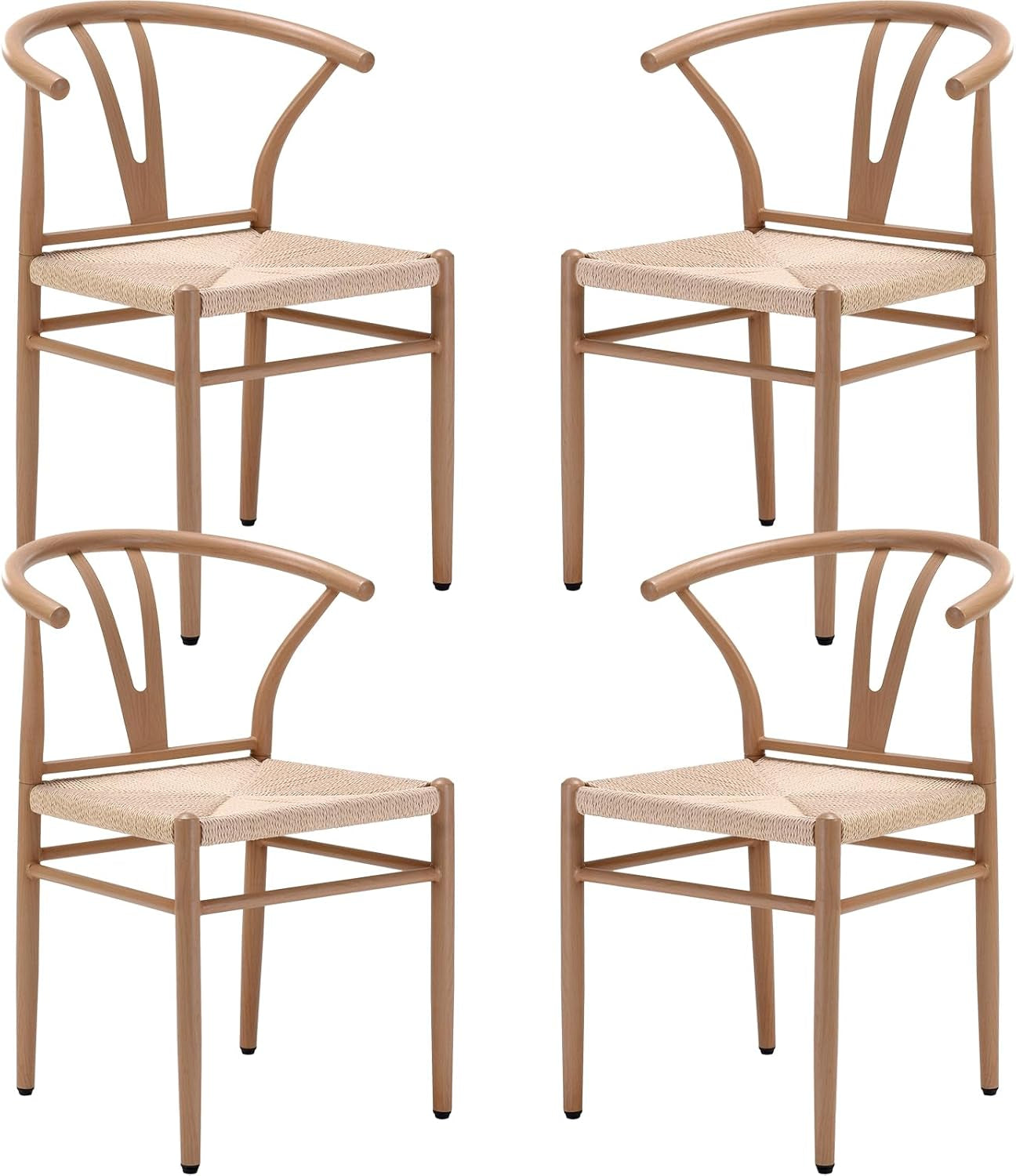 Mid Century Modern Metal Wishbone Dining Room Chairs Set of 2 4 for Your Kitchen Beach House-0