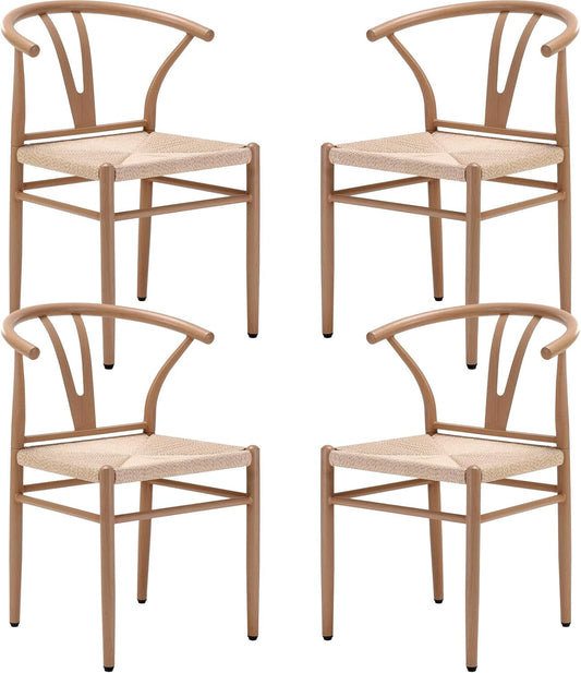 Mid Century Modern Metal Wishbone Dining Room Chairs Set of 2 4 for Your Kitchen Beach House-0