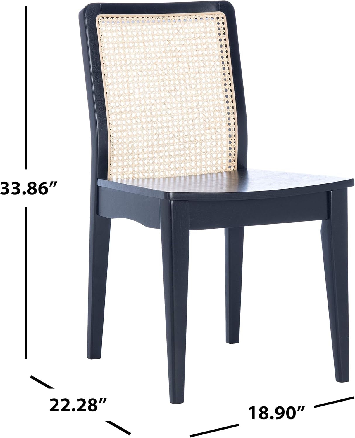 Home Collection Benicio Black/Natural Rattan Dining Chair (Set of 2) DCH1005C-SET2-2