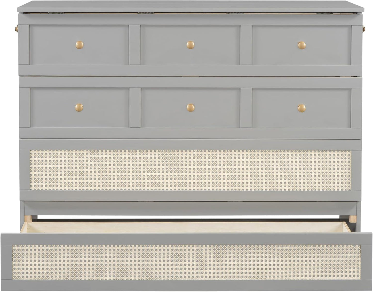 Full Size Murphy Bed Chest with Storage and Style-4